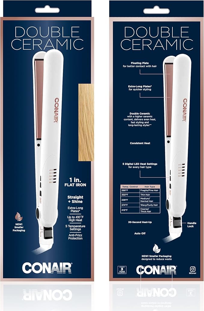 Conair Double Ceramic Flat Iron, 1-inch