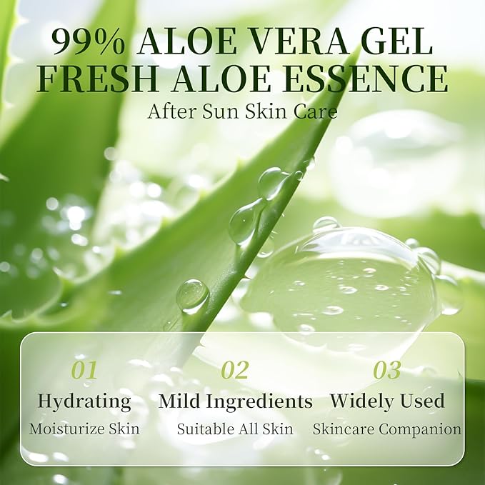 100 Pack Bulk Aloe Vera Gel, 99% Pure Aloe Vera Gel for Face, Hair, Skin, Body, Sunburn Relief, Hydrating Aloe Gel Travel Size Suitable for All Skin Types, Aloe Gel for After Sun Skin Care Relief