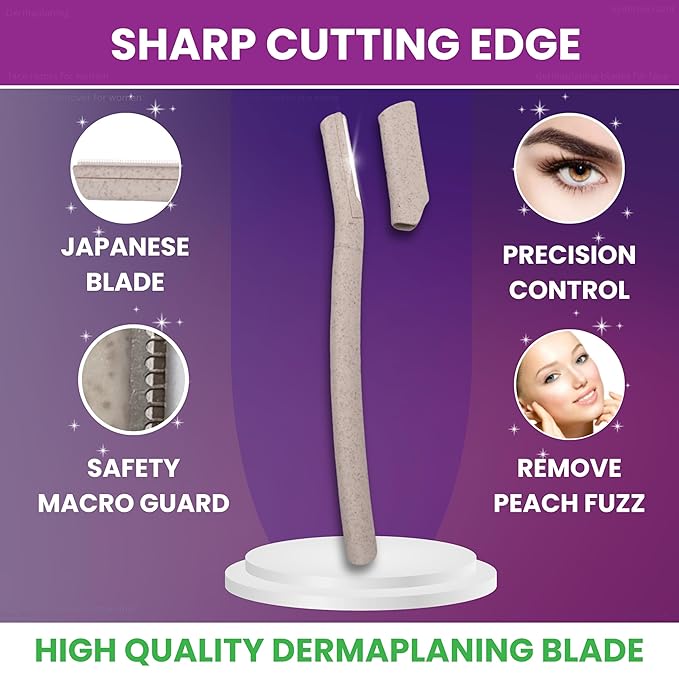 Dermaplaning Tool for Face – Removes Peach Fuzz & Exfoliates Skin | Dermaplane Blade | Facial Razors for Women | Derma Razor | Facial Razor | Face Shaver for Women | Microblade