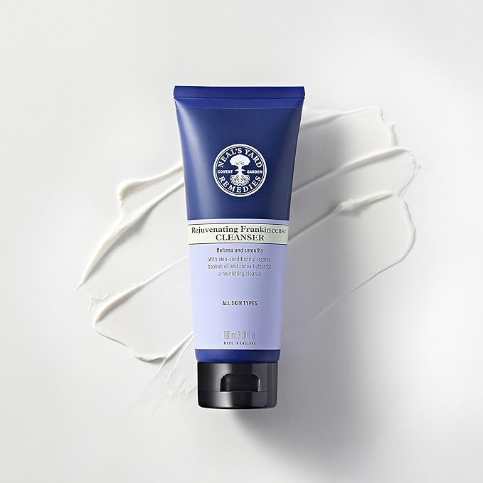 Neal's Yard Rejuvenating Frankincense Cleanser with Aloe Vera & Cocoa Butter, Smoothes & Refines, All Skin Types, Vegan Approved, Cruelty-Free 100mL