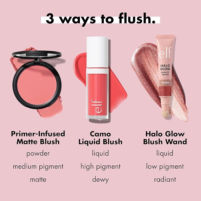 e.l.f. Primer-Infused Matte Blush, Long-Lasting, Lightweight & Buildable Always Fresh