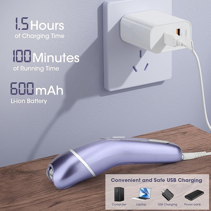 Epilator for Women, 7 in 1 Hair Removal for Women, Body Shaver, Bikini Trimmer, Face Razor, Facial Brush, Face Massage, Foot Callus Remover, IPX7 Waterproof Electric Shavers, Ideal Female Gift