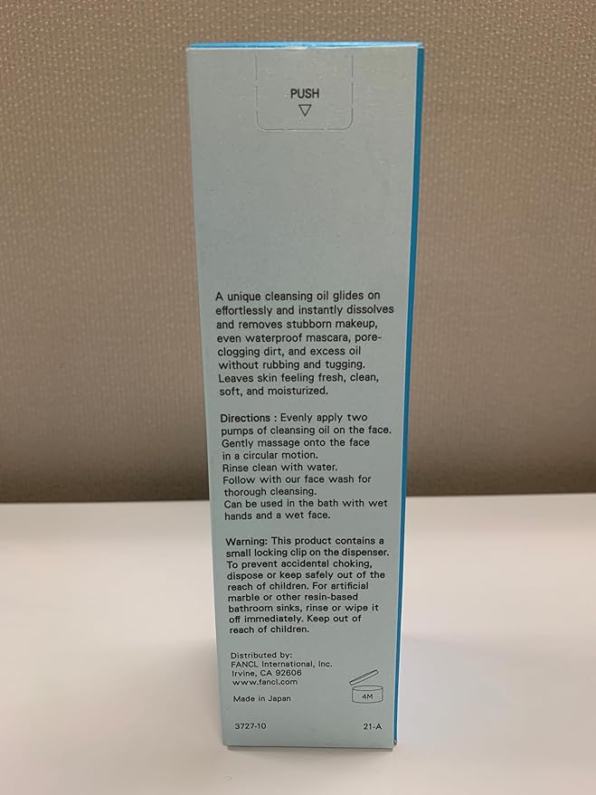 FANCL Mild Cleansing Oil, Japanese Facial Cleansing Oil, Makeup Remover, Oil Cleanser, 100% Preservative Free, Clean Skincare for Sensitive Skin [US Package] (1, Blue)