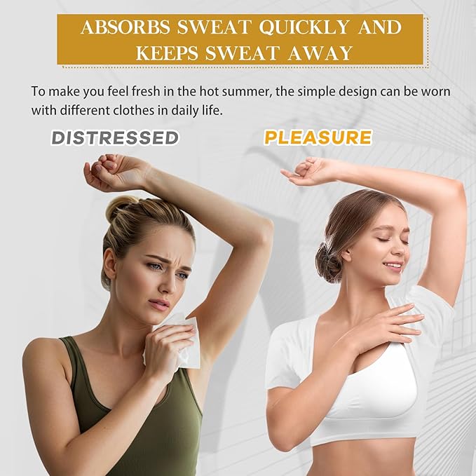 Zhanmai 3 Pcs Underarm Sweat Vest Armpit Sweat Proof Pads for Under Armpits Underarm Proof Pads for Women