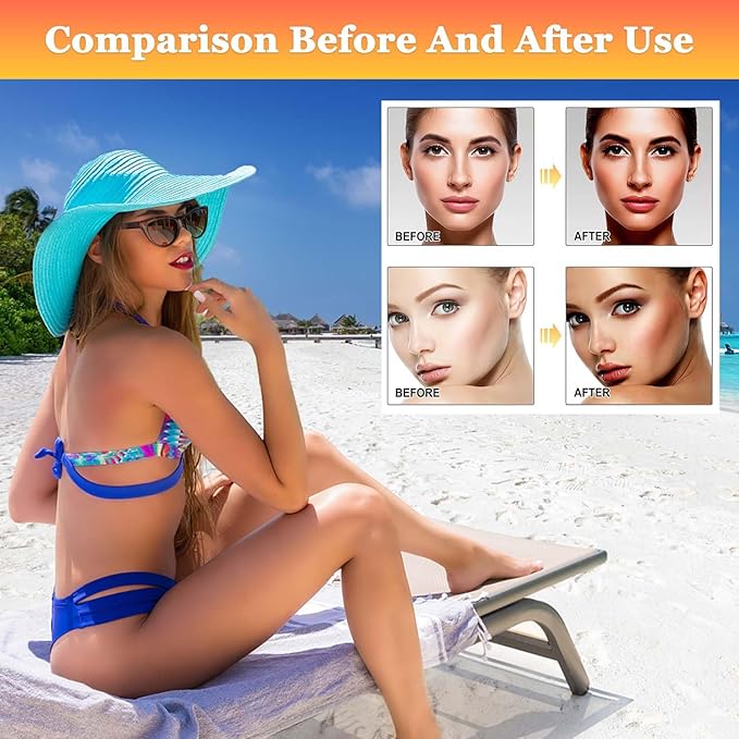 Luxury Intensive Tanning Gel, Natural Tanning Accelerator Lotion， Brown Tanning Gel, Natural Tanning Accelerator Cream Gel, for Sunbeds & Outdoor Sun (2pcs)