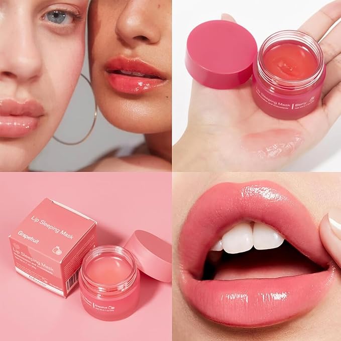 Cherry Lip Mask, Hydrating Lip Mask, Lip Treatment for Dry Cracked Lips, Avocado Coconut Sleeping Lip Mask, Lip Moisturizer Overnight, Intense Lip Repair & Care, 20G