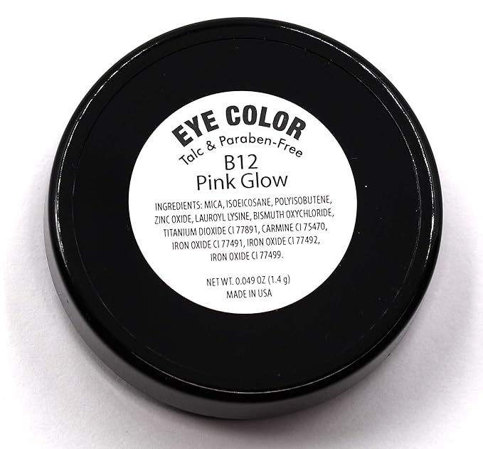 Pink Glow Satin Light Baby Pink Opal Sunkissed Shimmering Shimmer Pressed Powder Single Vegan Eyeshadow; Talc, Paraben & Cruelty Free