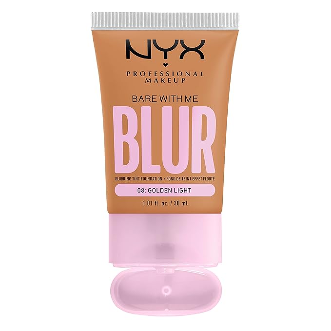 NYX PROFESSIONAL MAKEUP Bare With Me Blur Skin Tint Foundation Make Up with Matcha, Glycerin & Niacinamide - Golden Light