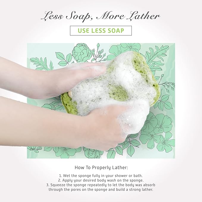 Spongentle Deep Cleansing Dual Texture Body Loofah Sponge, Vacuum Sealed, for Bath and Shower, for Gentle and Deep Exfoliation, Generous and Rich Lather, (Pack of 3)