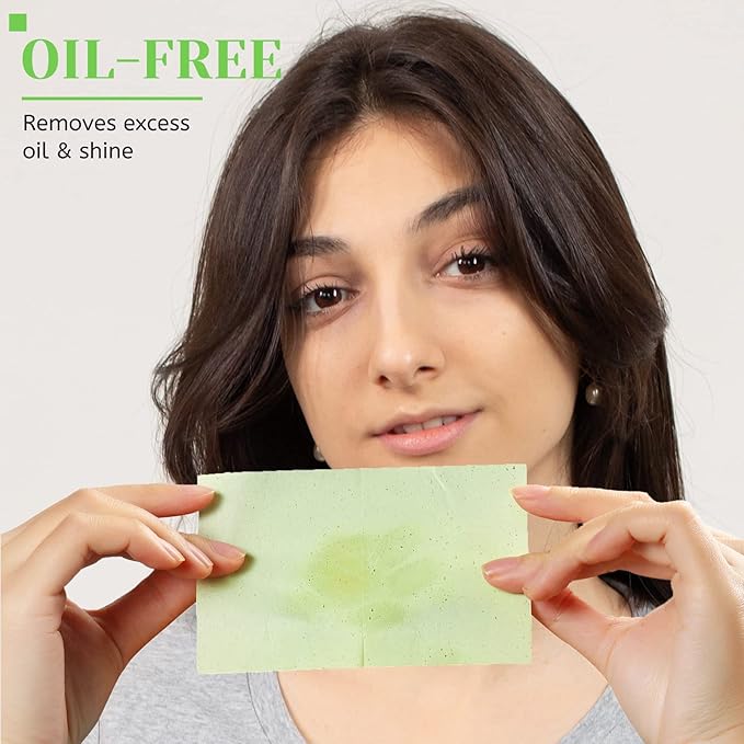 Oil Blotting Sheets for Face - Green Tea,26% Larger,6pk/600 Natural Blotting Paper for Oily Skin,Makeup Friendly Oil Absorbing Sheets,Easy To Grab One