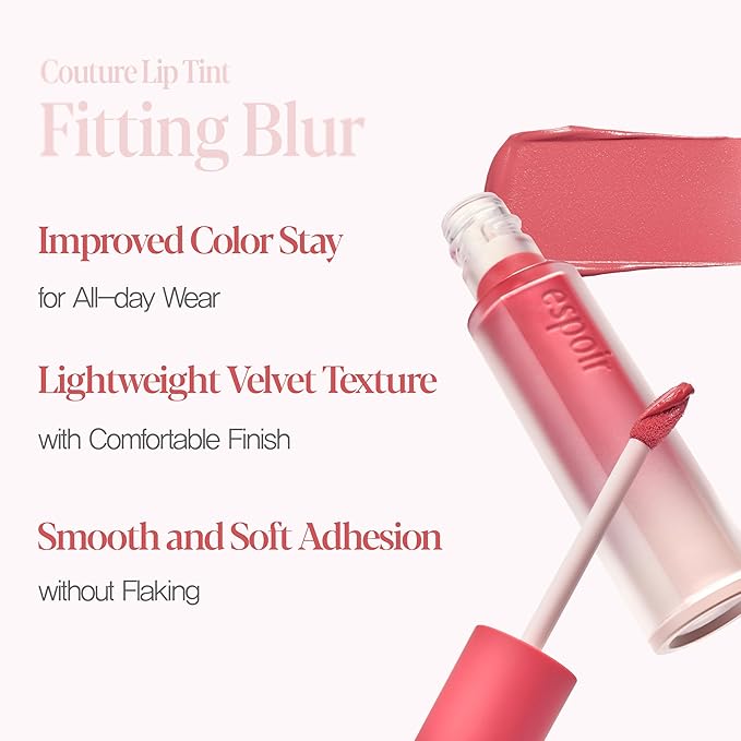 Espoir Couture Lip Tint Fitting Blur #5 Moonlit 0.14oz | Soft and Creamy Color for Blurry Lip Look | Smudge-Proof Fixing Lip Stain | Lightweight and Comfortable Matte Finish