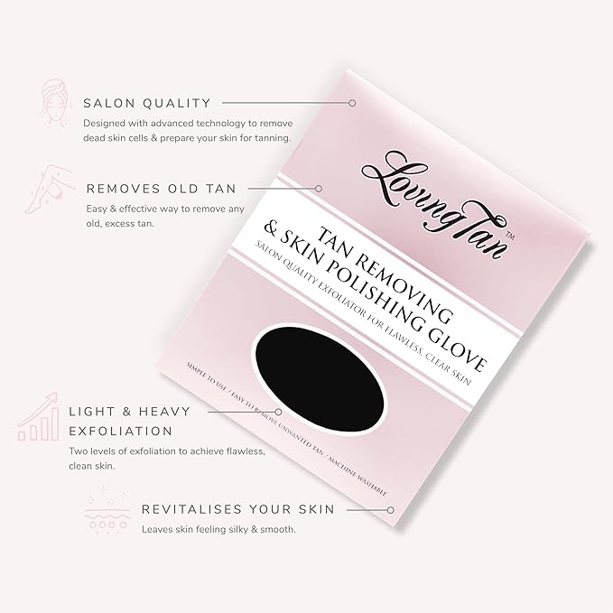 Loving Tan Reusable Self Tanner Removing & Skin Polishing Glove, Exfoliating With Light & Heavy Options, Washable & Durable Design, Suited for All Skin Types - 1 ct.