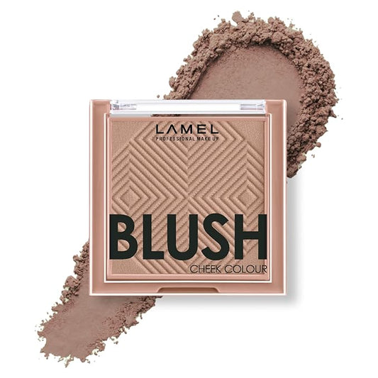 Lamel Blush Cheek Taupe Color Mini - Natural, Lightweight, Smooth, Blendable Powder - Shading & Contouring - 4 Universal Shades Powder Blush - Cruelty Free - № 404 (Taupe) - 3.8g / 0.13