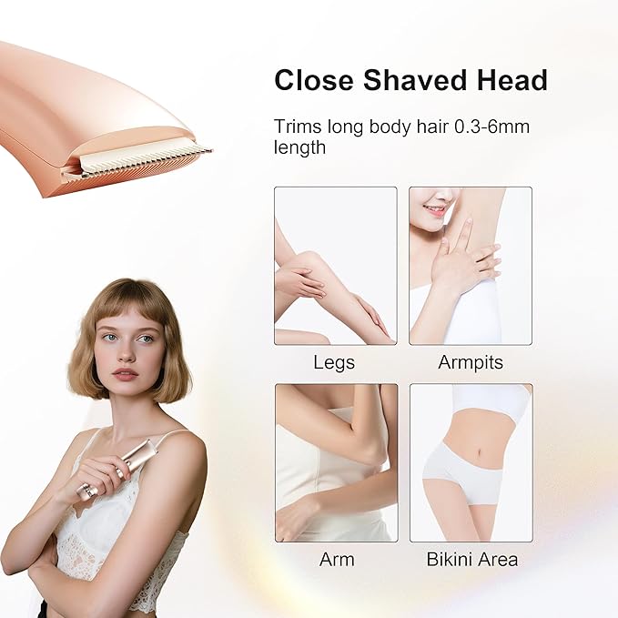 2 in 1 Women's Bikini Line Trimmer & Body Groomer,2025 Upgrade Dual Head Shaver Women, Wet & Dry Waterproof Electric Bikini Trimmer for Face Leg Arm Intimate Areas,Pink Rose