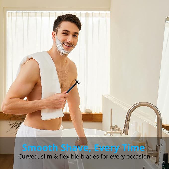 Dorco Pace 2 Plus Disposable Razor, 2 Blades, Pivoting Head, Open-Flow for Easy Rinsing, Lubricating Strip, Long Non-Slip Rubber Handle (60ct)