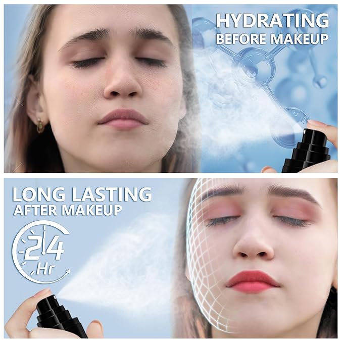 AMIIR Makeup Setting Spray, Waterproof Finishing spray, Long Lasting Lock Face Fixing Mist, Hydrate Before Makeup Matte Oil Control Lightweight Refreshing