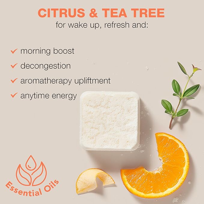 Shower Steamers Aromatherapy - USA Made with Natural Ingredients & Citrus Essential Oil, Mothers Day Gifts, Long Lasting Shower Bombs for Energy Boost, Gift Set for Women & Men, Spa Gifts for Mom