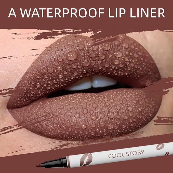COOL STORY Matte Lip Liner Pencil - Waterproof, Non-Fading, Long-Lasting Plump Effect for Fuller Lips Makeup, Soft & Smooth Texture Easy Glide Lipstick (11#, Pack of 1)