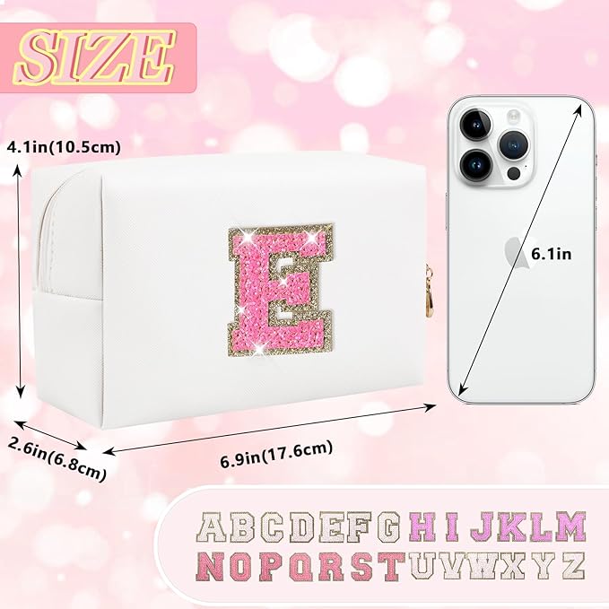 Personalized initial letter makeup bag,