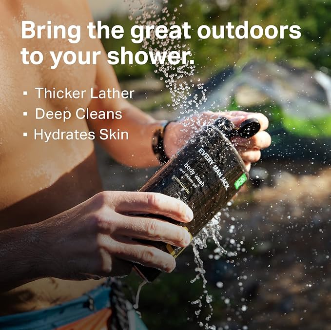 Every Man Jack Men's Body Wash Variety Pack - Includes 3 Body Washes with Natural Ingredients & Incredible Scents - Amber + Sandalwood, Cedar + Red Sage, Sea Minerals + Citron Fragrances