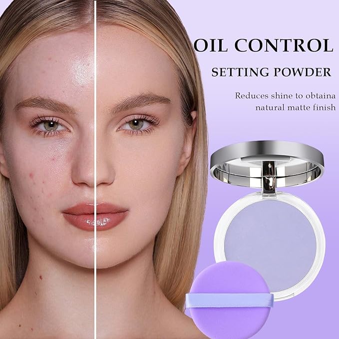 Chillab Lavender Matte Powder, Oil Control Face Pressed Cruelty Free