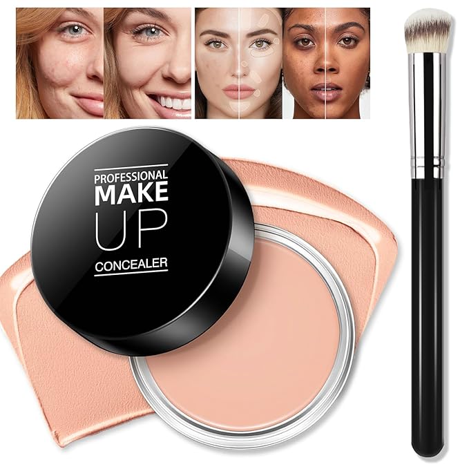 Cream Concealer Full Coverage Makeup, Matte Color Correcting (#04 LIGHT)