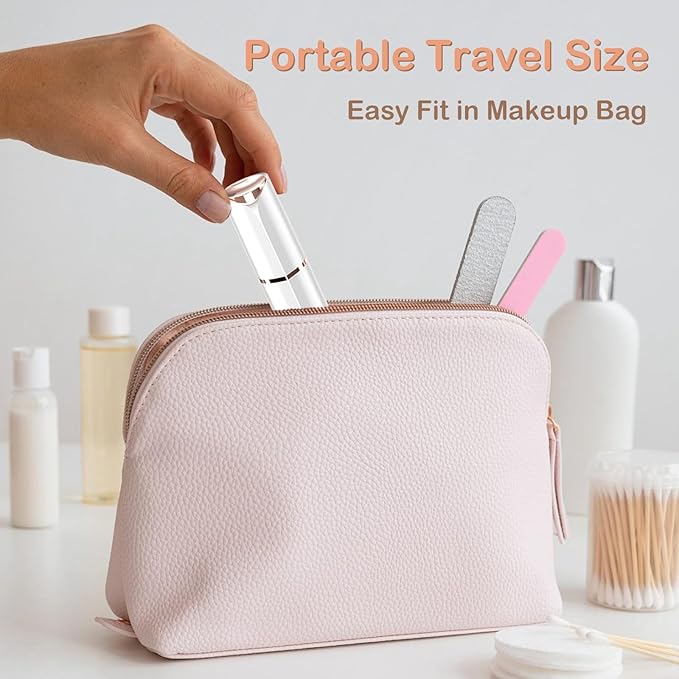 Facial Hair Removal Eyebrow Trimmer - Facial Shaver Device 2 in 1 Remover for Face Peach Fuzz Eyebrow Nose Ear Hair Chin Lips Armpit with LED Light Rechargeable for Women Men Travel Size (White)