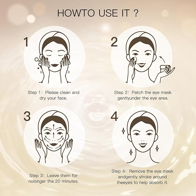 Under Eye Patches for Puffy Eyes: 60PCS Collagen Eye Gels Pads - 24K Gold Under Eye Mask - Reduce Dark Circles & Bags - Skin Eye Care Products