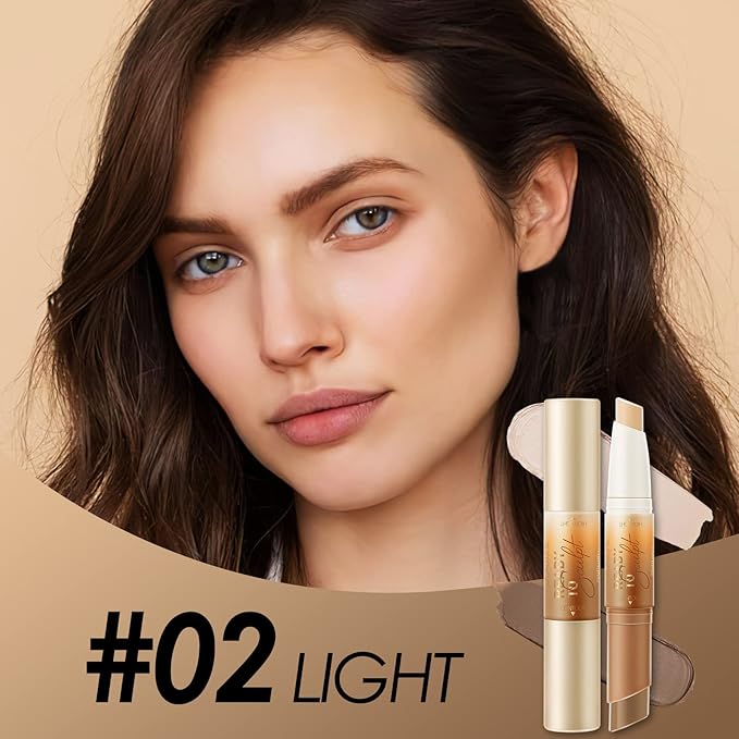 FOCALLURE 2 in 1 Cream Bronzer and Highlighter up Pen,LIGHT