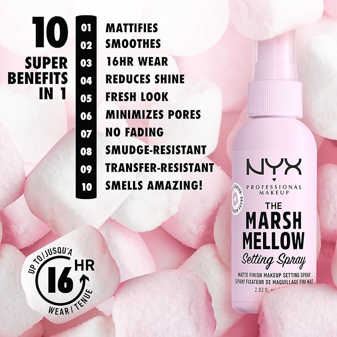 NYX PROFESSIONAL MAKEUP Marshmellow Setting Spray, Matte Setting
