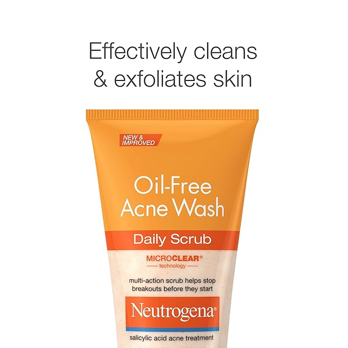 Neutrogena Oil-Free Acne Face Scrub, 2% Salicylic Acid Acne Treatment, Daily Face Wash to help Prevent Breakouts, Exfoliating Facial Cleanser for Acne-Prone Skin, Twin Pack, 4.2 fl. oz, 2 Pack