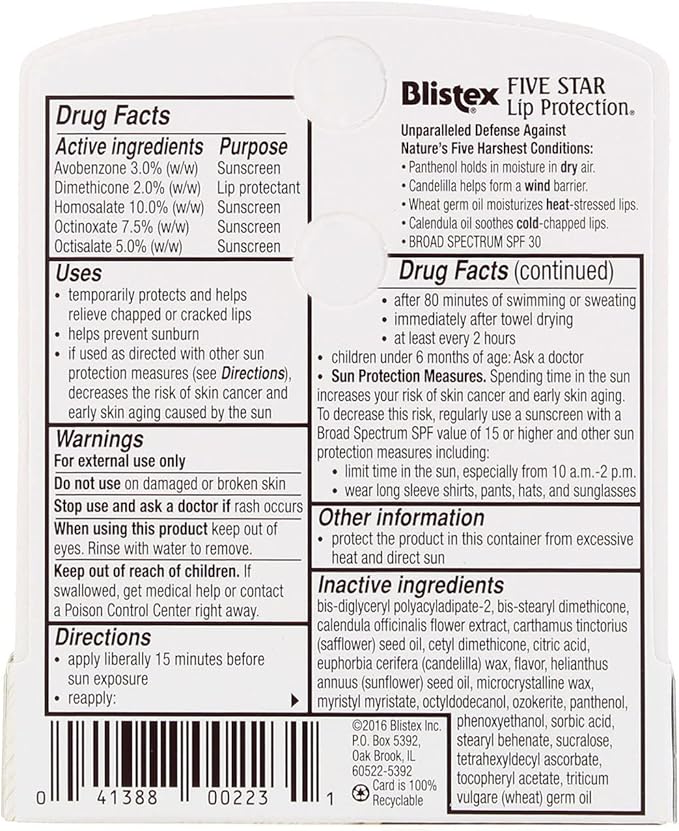 Blistex 5 Star Lip Protct Size