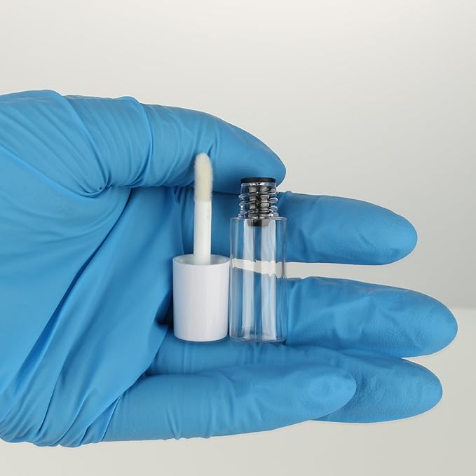 COSIDEA 10pcs 3ml empty lip gloss tubes with wand 0.1OZ Round mini White lipgloss tube container for DIY cosmetics packing