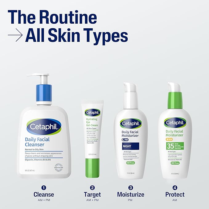 Cetaphil Face Moisturizer, Daily Oil Free Facial Moisturizer with SPF 35, For Dry or Oily Combination Sensitive Skin, Fragrance Free Face Lotion