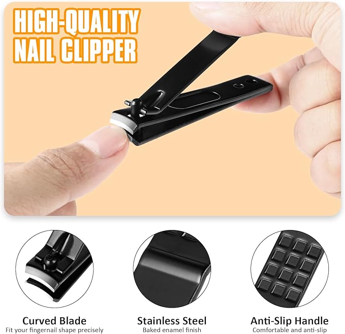 Yougai 9 Pcs Tweezers and Nail Clippers Kit for Facial Hair Women with Travel Case, Professional Stainless Steel Eyebrow Tweezers Kit Great Precision Tweezers for Daily Beauty Tool