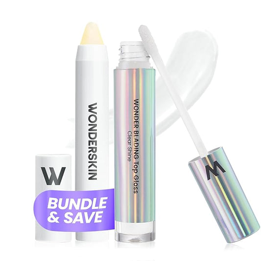 Wonderskin Top Gloss Clear Shine and Wonder Blading Lip Scrub Set