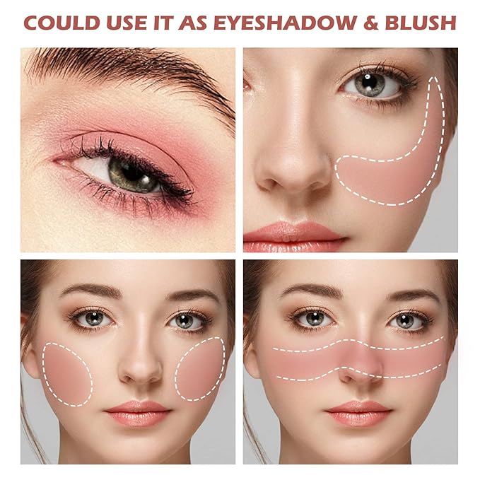 Boobeen Powder Blush, Single Color Blush Face Blush Palette Matte Baked Cream Blush Makeup Powder, High Pigment Pressed Blush for Create a Natural Cheek Flushed Look