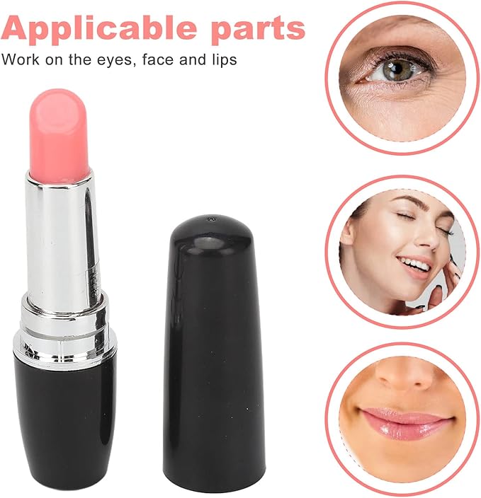 Small Lipstick Massager, Portable Lipstick Shape Vibration Face Massage Wand for Facial Eye - Relieving Dark Circles and Eye Bags, Used with AAA Battery (Not Included)