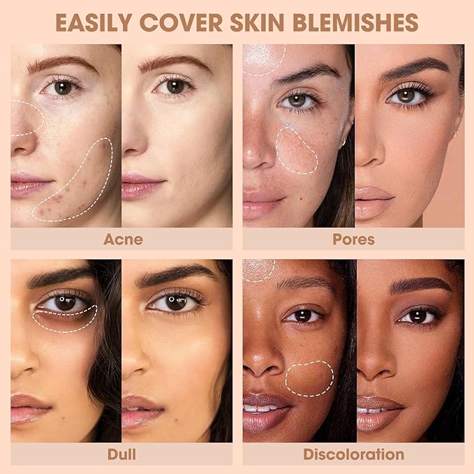 Cream Concealer Full Coverage Makeup, Matte Color Correcting (#04 LIGHT)