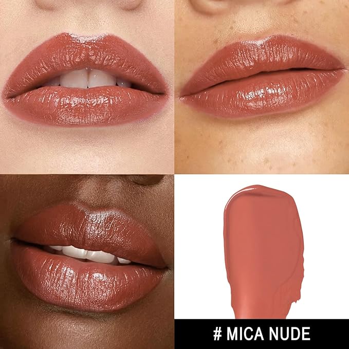 MAKI YIKA Moisture Nude Lipstick for Women Hydrate Lip Balm for Dry Cracked Lips Weightless Glossy Lip Color Juicy Finish,MA055 Mica Nude