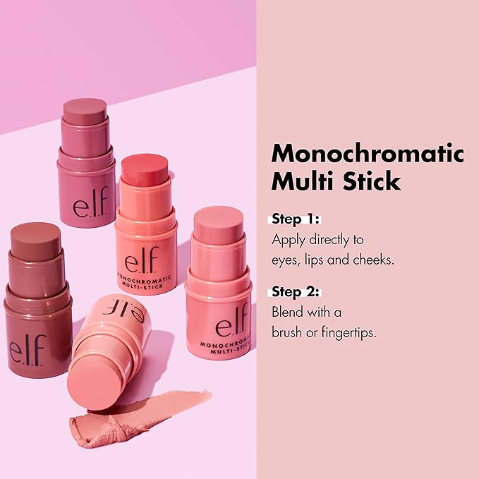 e.l.f. Monochromatic Multi Stick, Luxuriously Creamy & Blendable Berry, (4.4g) 0.155 Oz