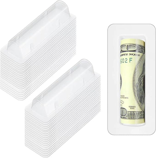 60 Pcs Lip Balm Pouches Plastic Money HolderClear Lipstick Holder Clear Plastic Domes for Gift Card DIY Crafts with Double Side Tape