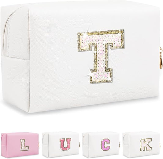 Personalized initial letter makeup bag,