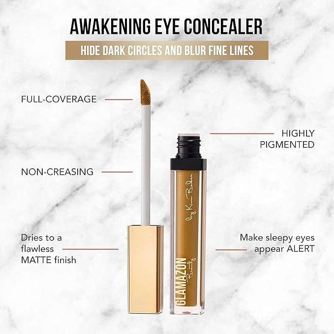 Glamazon Second to None Concealer, Honey Suckle, Awakening Eye Cover Up, Non-Creasing, Full Coverage