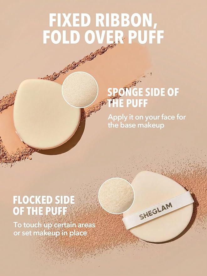 SHEGLAM SKin-Focus Full Coverage Powder Foundation Oil-Control Lightweight Face Pressed Powder Makeup-Saddle
