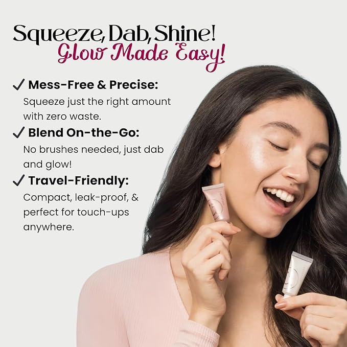 M2U NYC Liquid Highlighter Makeup, Luminizer Pearl, Shimmer And Shine, Ultra-Smooth Radiant Illuminator For Face Cheekbone Body Glow Illuminating (Pearl-Moon)