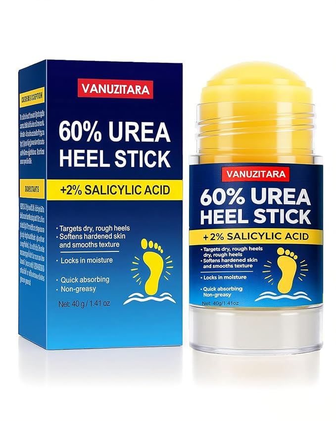 60% Urea Heel Stick l Maximum Strength Urea Stick for Rough, Dry Cracked Feet Hands Elbows, Callus Remover, Skin Softener Balm 1.41oz