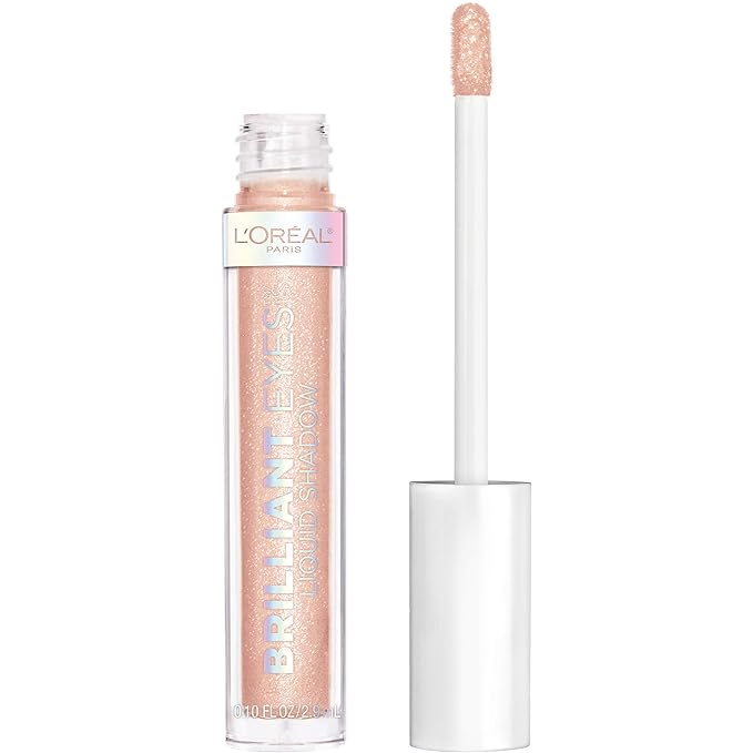 L'Oreal Paris Brilliant Eyes Shimmer Liquid Eye Shadow, Longwearing Lasting Shimmer, Crease Resistant, Flake-Proof, Precision Applicator, Quick Dry, Non-Greasy, Diamond Drop, 0.1 oz.