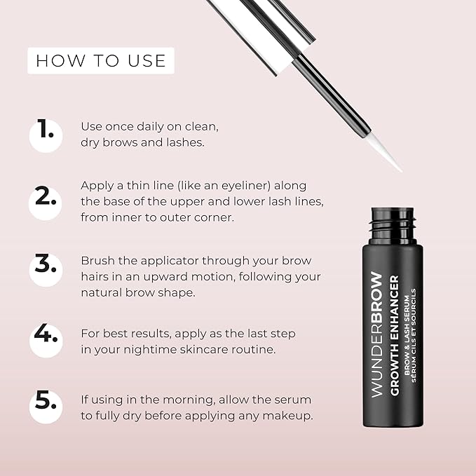 Wunderbrow Growth Enhancer Brow & Lash Serum, 2-in-1 Growth Serum For Fuller, Thicker, Healthier Eyebrows & Eyelashes, Clinically Tested Formula, Visible Results in 6-8 weeks
