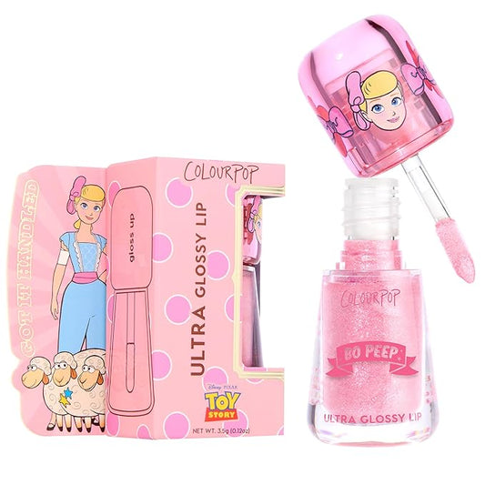 ColourPop x Toy Story Ultra Glossy Lip Gloss - High-Shine, Non-Sticky & Hydrating Lip Gloss with a Flexible Paddle Applicator - Sheer Pink with Baby Blue Pearl Finish - Peep This (0.12 oz)